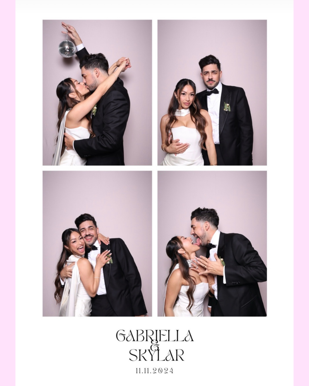 Guests enjoying keychain photo booth keepsakes